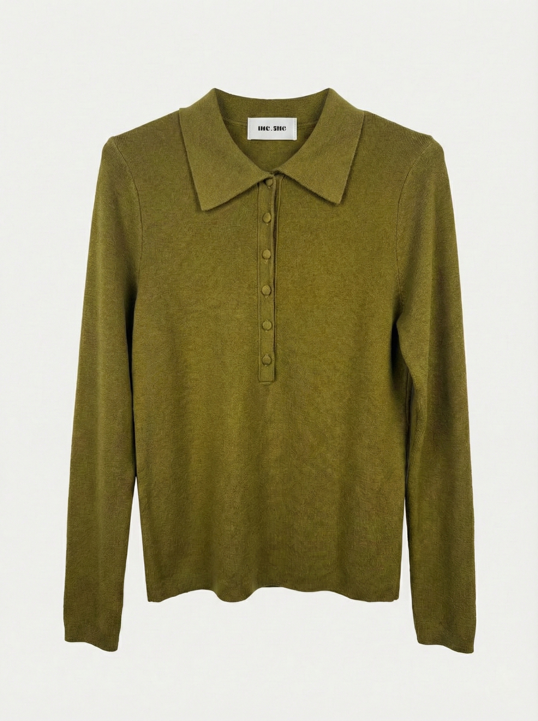 חולצת פולו סריג ירוקה