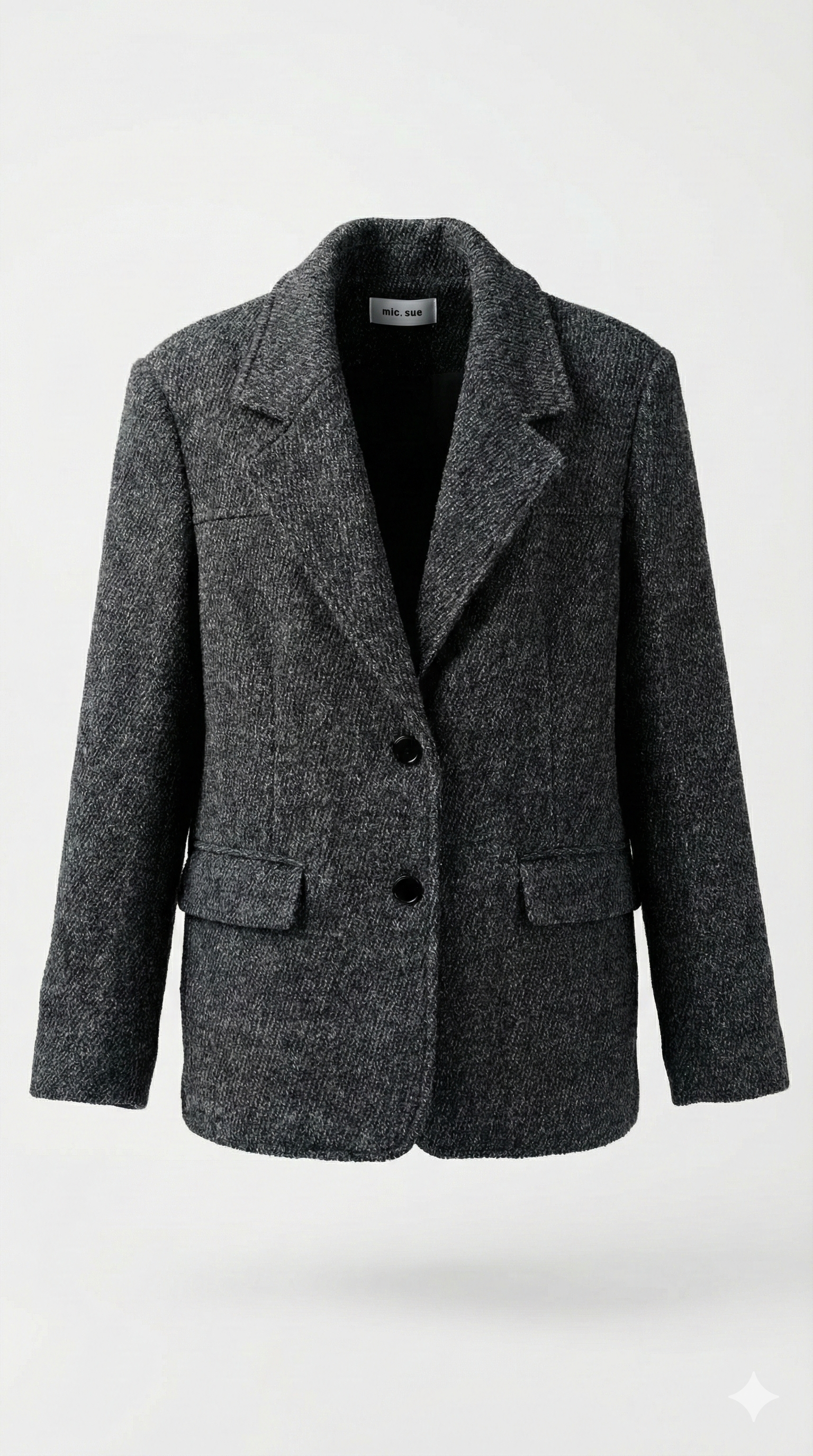 בלייזר מחויט בגוון אפור כהה