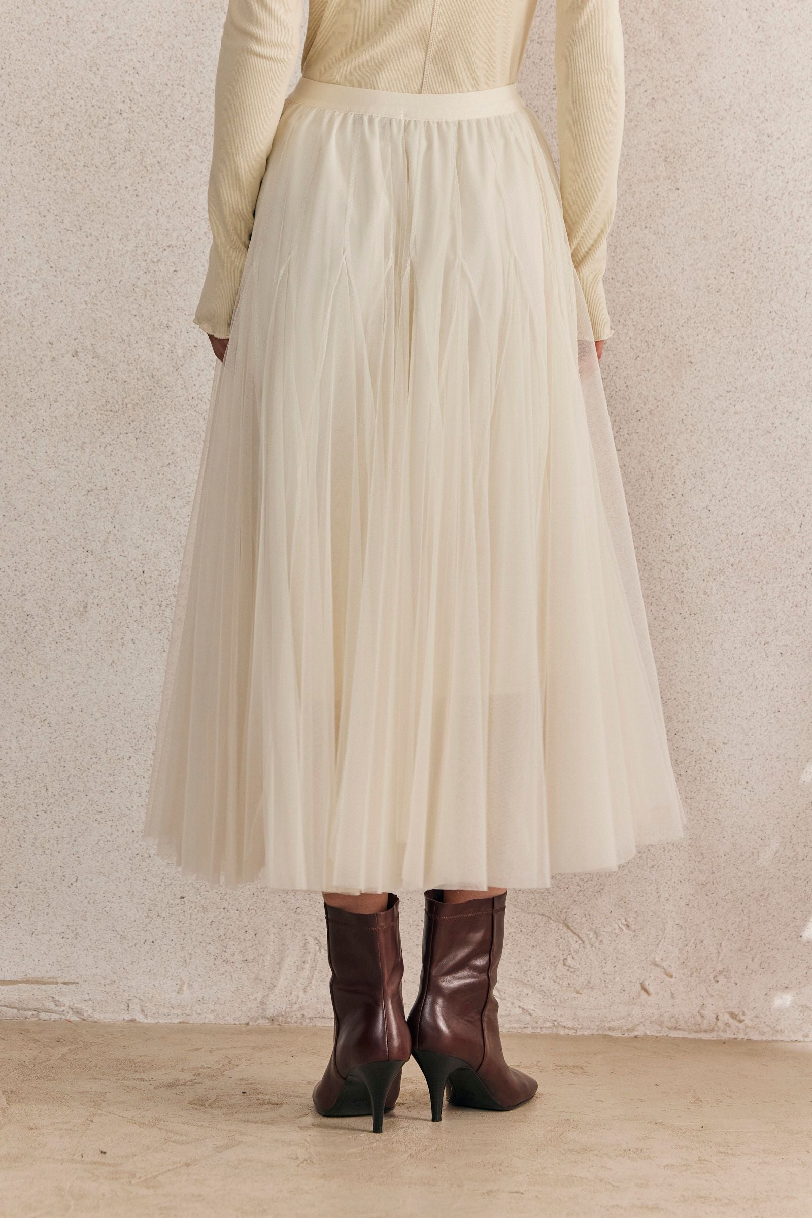 Chiffon Pleated Maxi Skirt