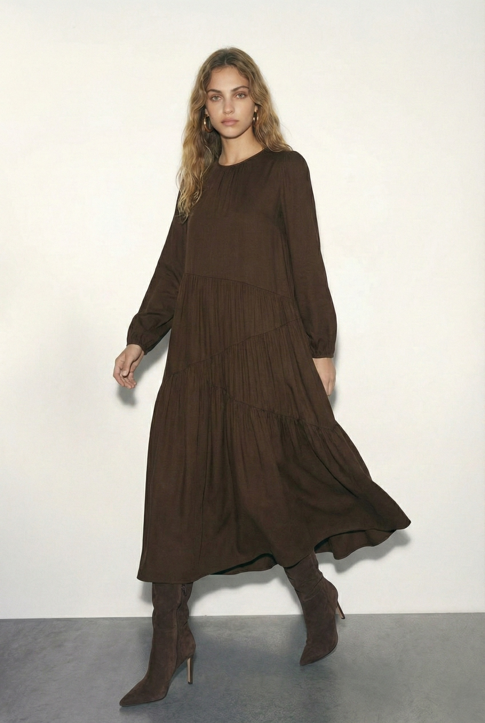 שמלת מקסי חומה