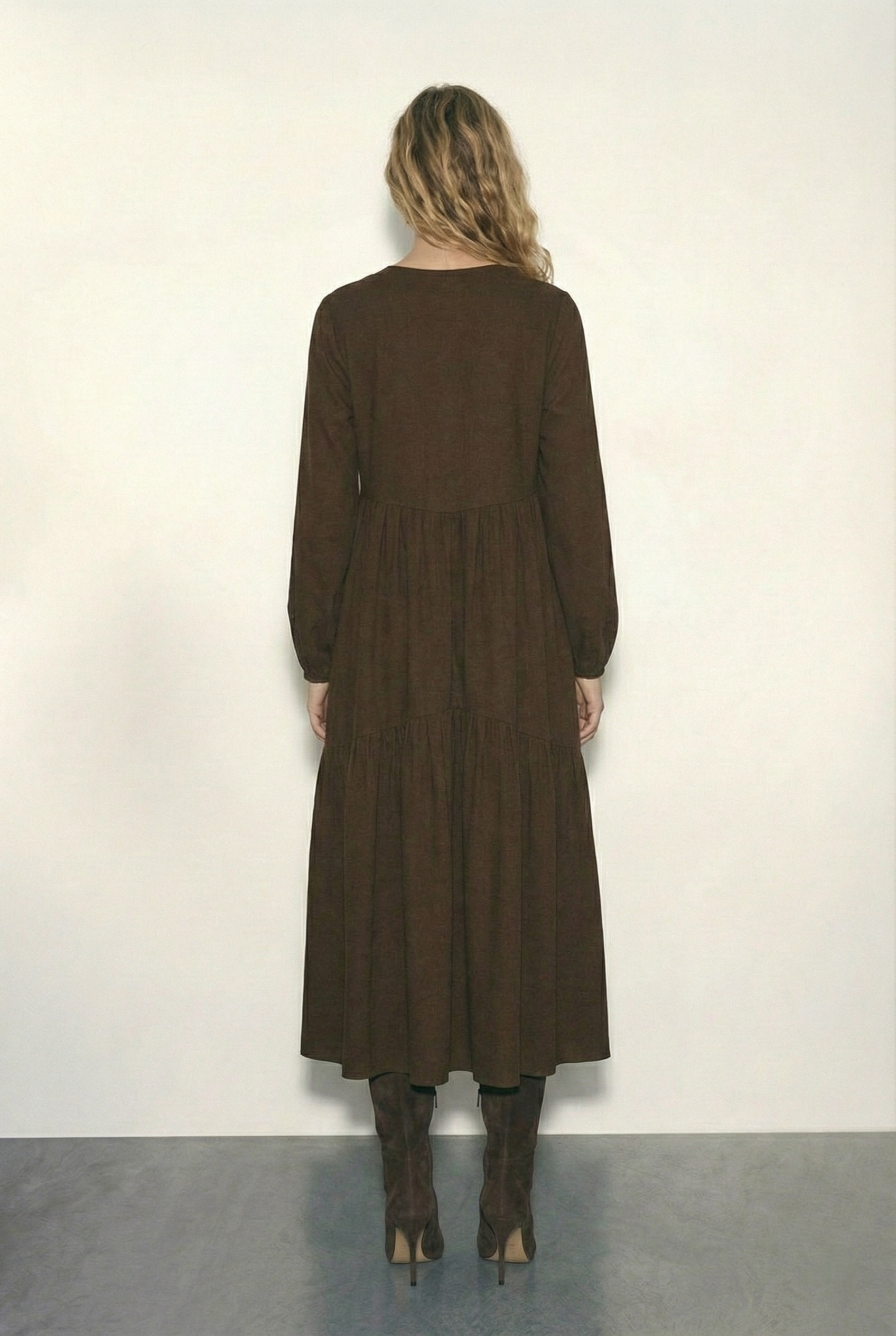 שמלת מקסי חומה