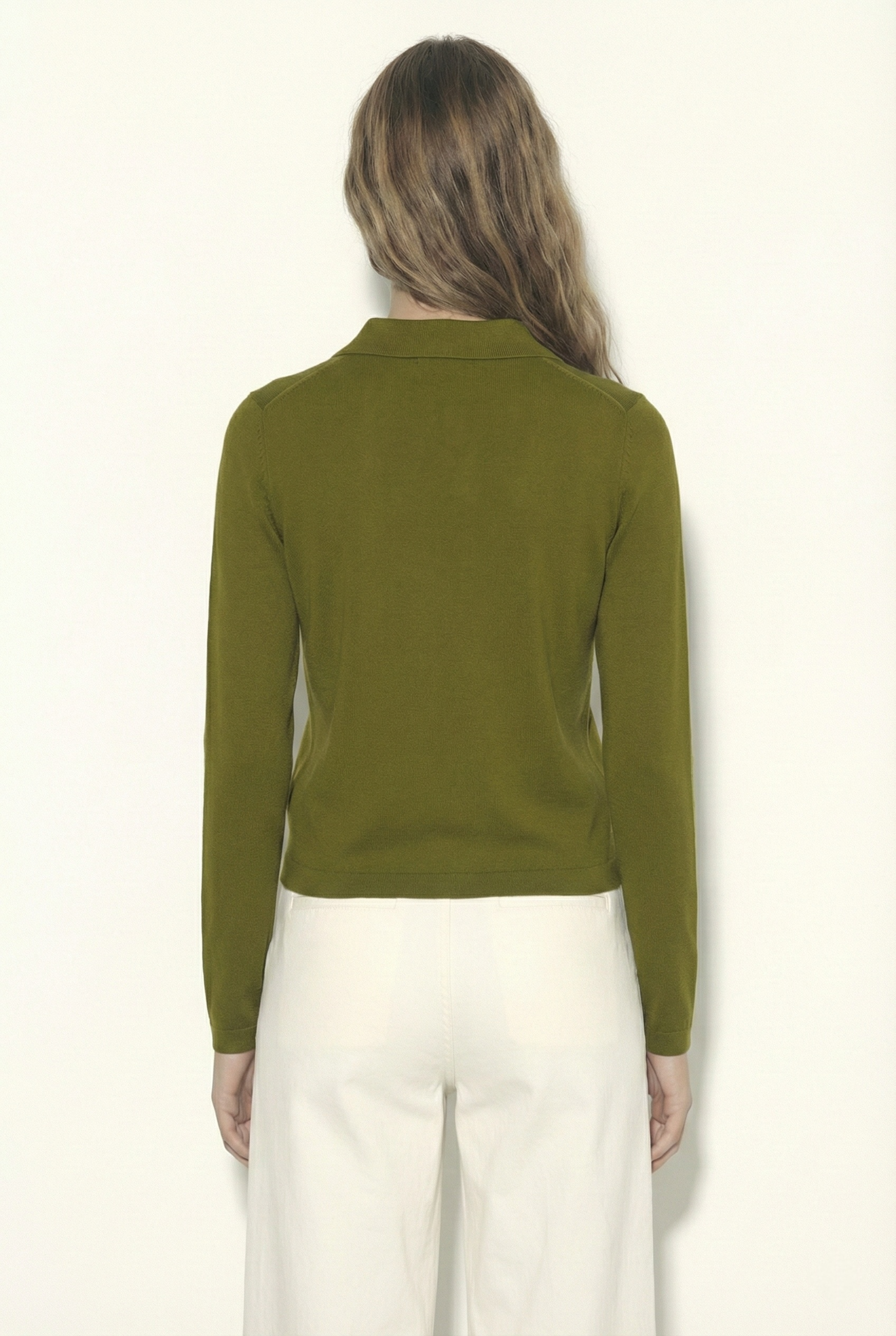 חולצת פולו סריג ירוקה