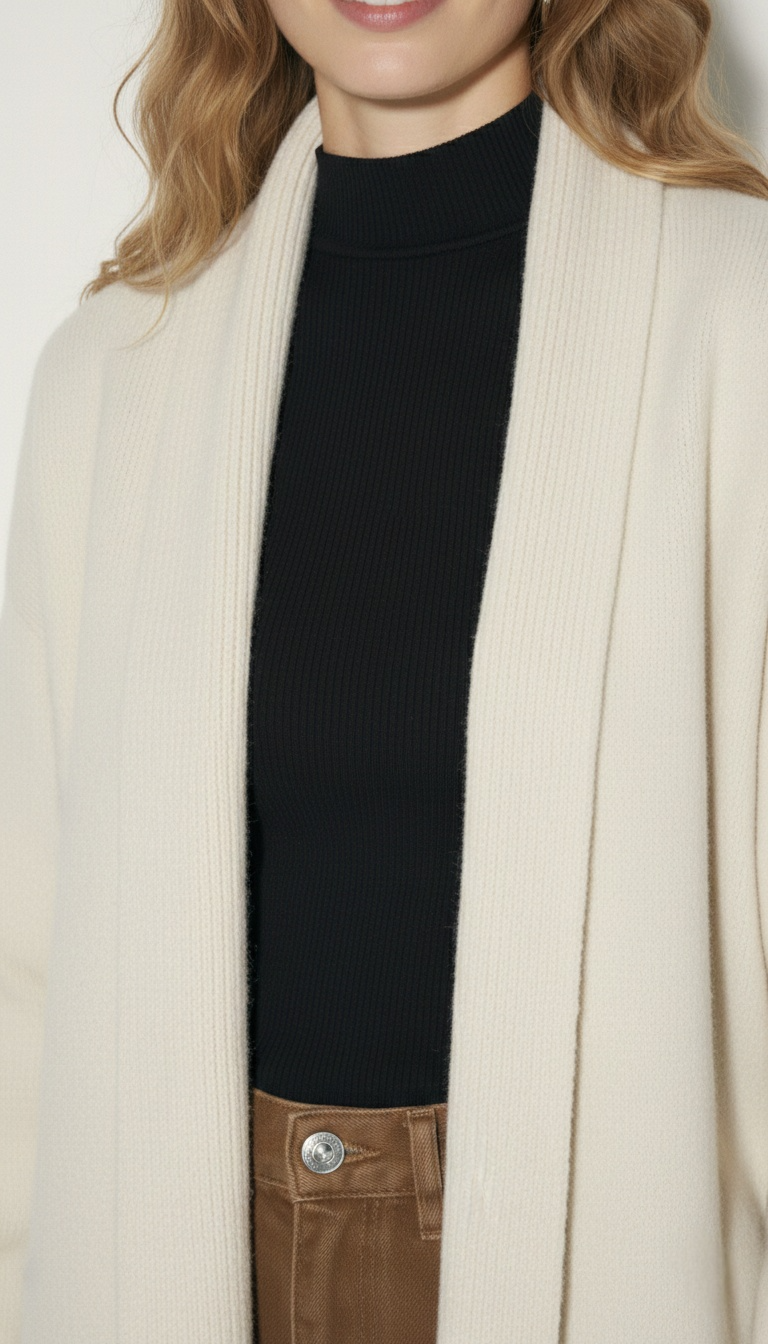 קרדיגן סריג בהיר פתוח