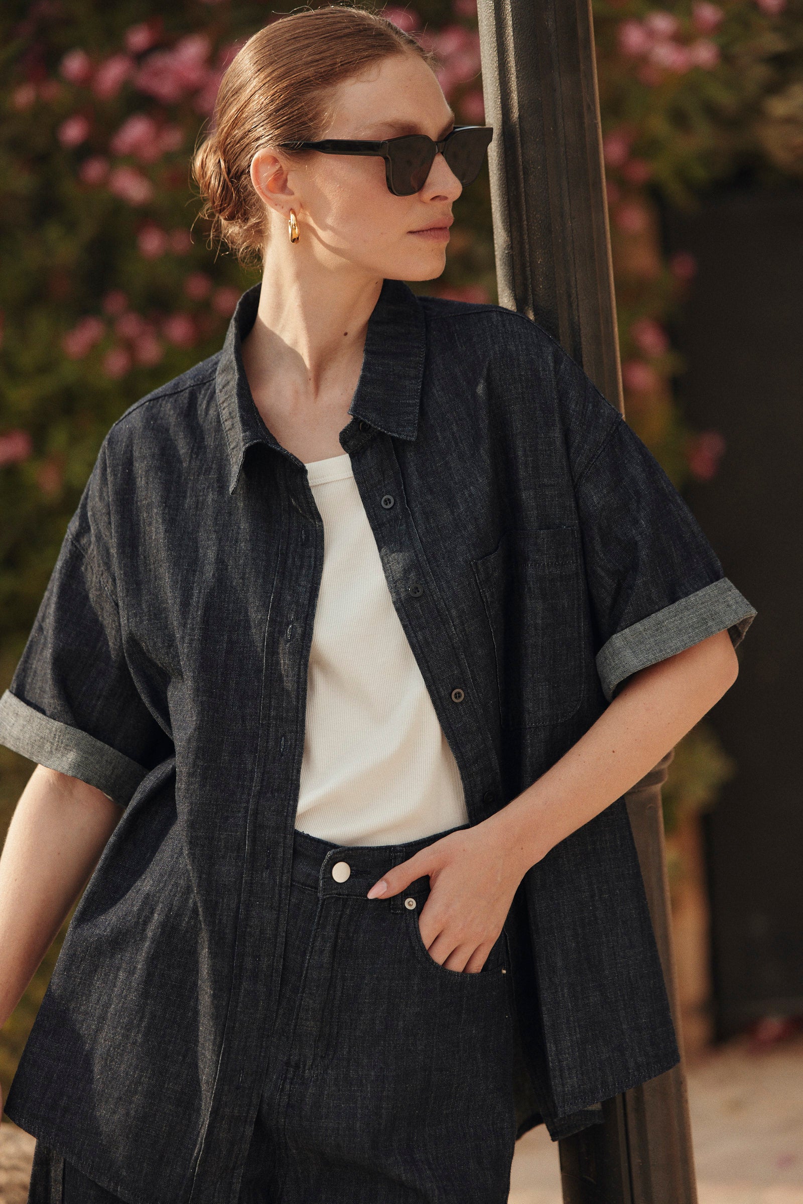 Classic Dark Wash Denim Shirt