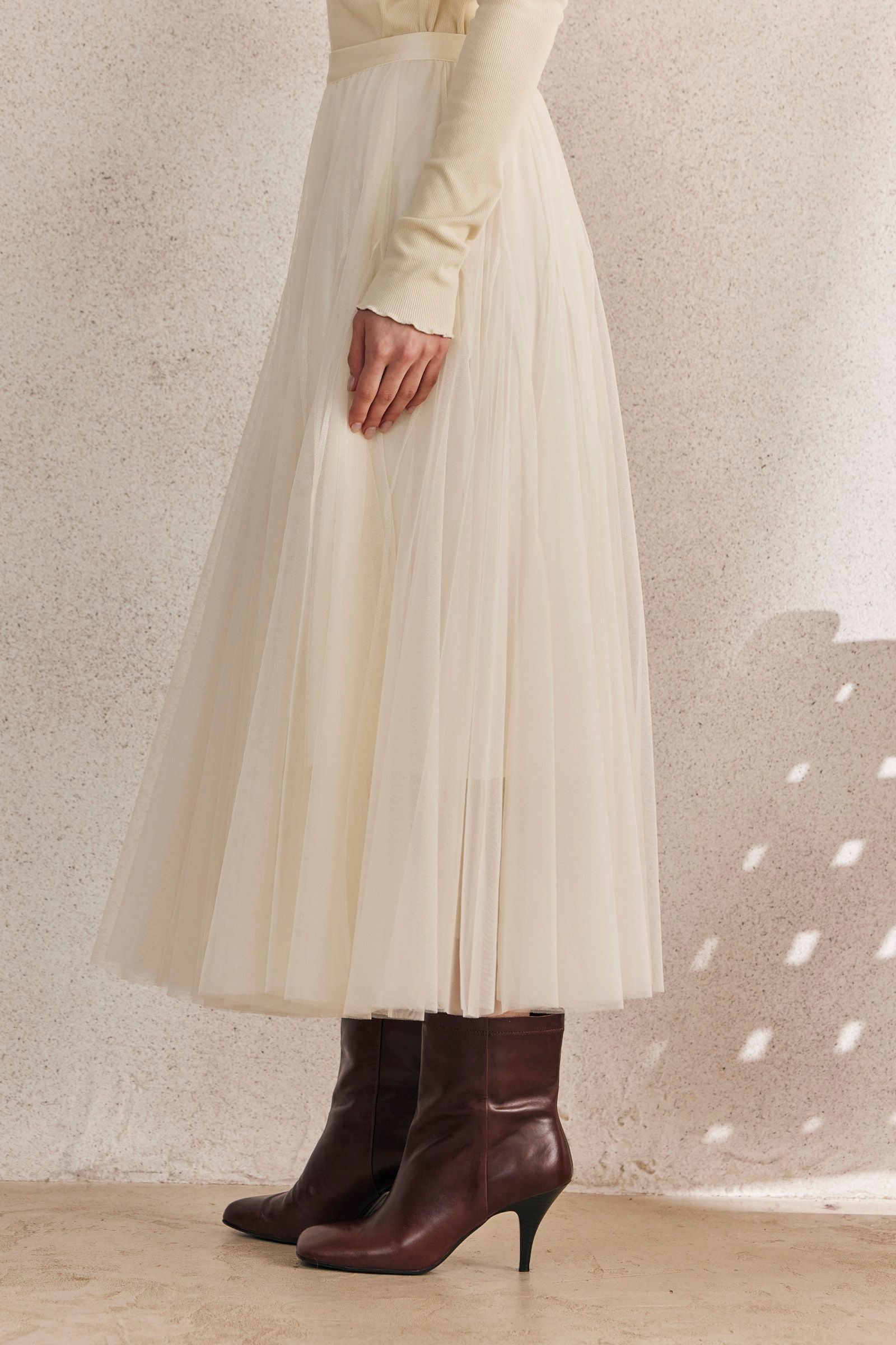 Chiffon Pleated Maxi Skirt