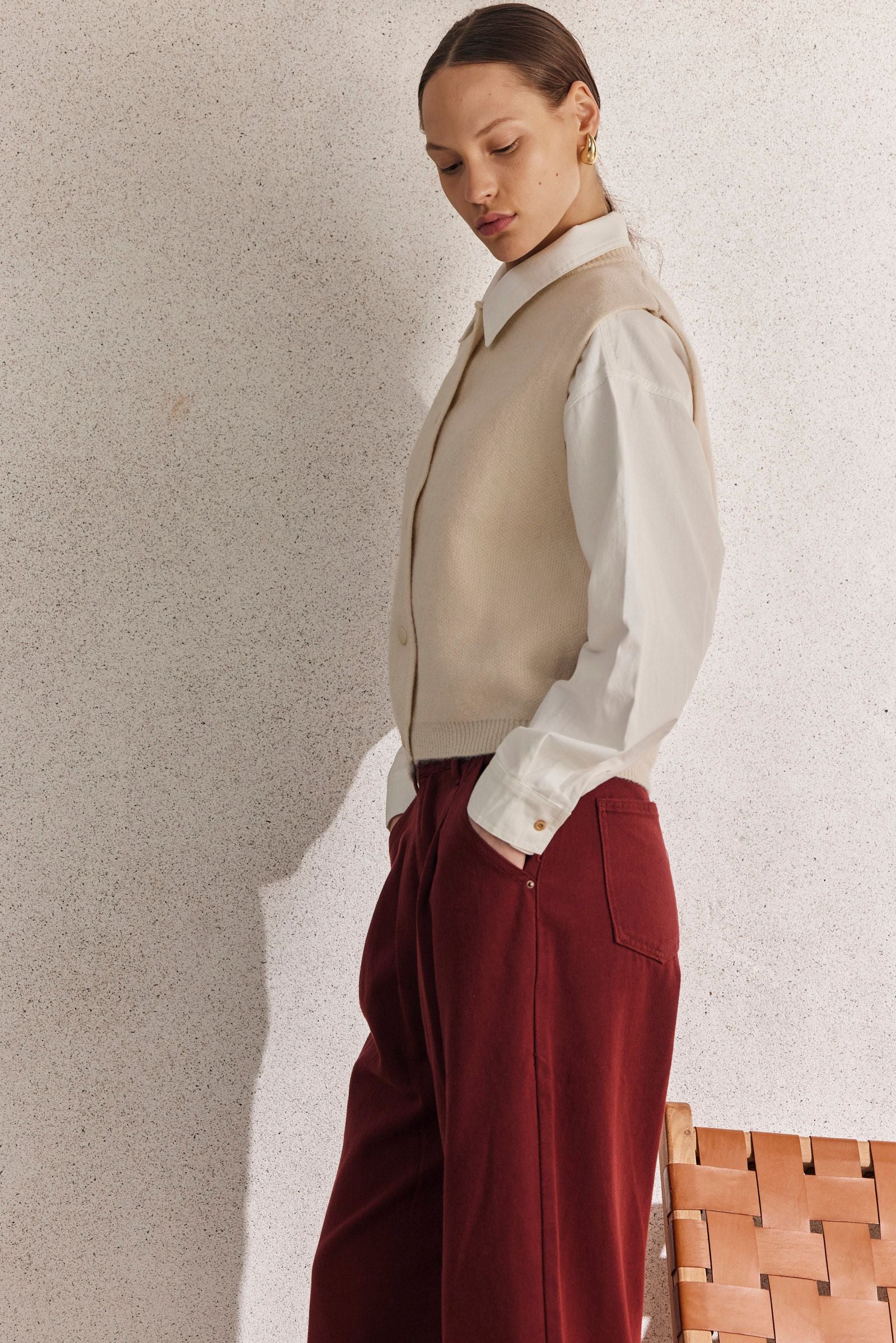 Cream Knit Vest