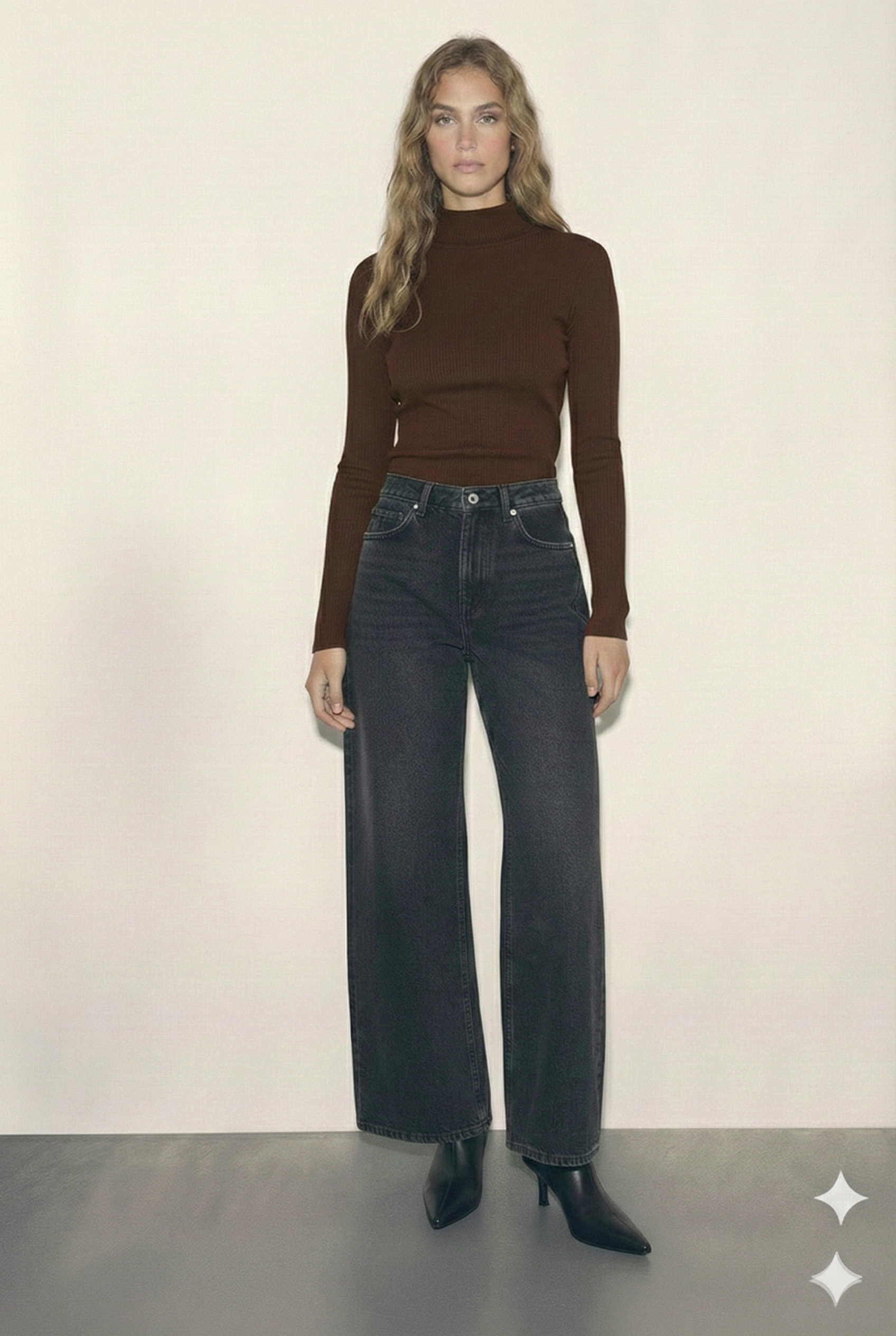 חולצת חצי גולף חומה