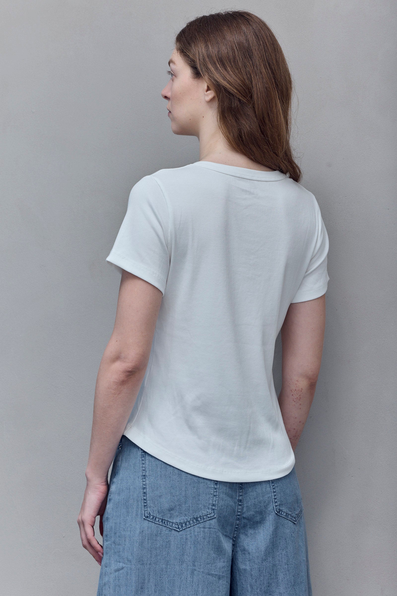 White Square- Neck Tee
