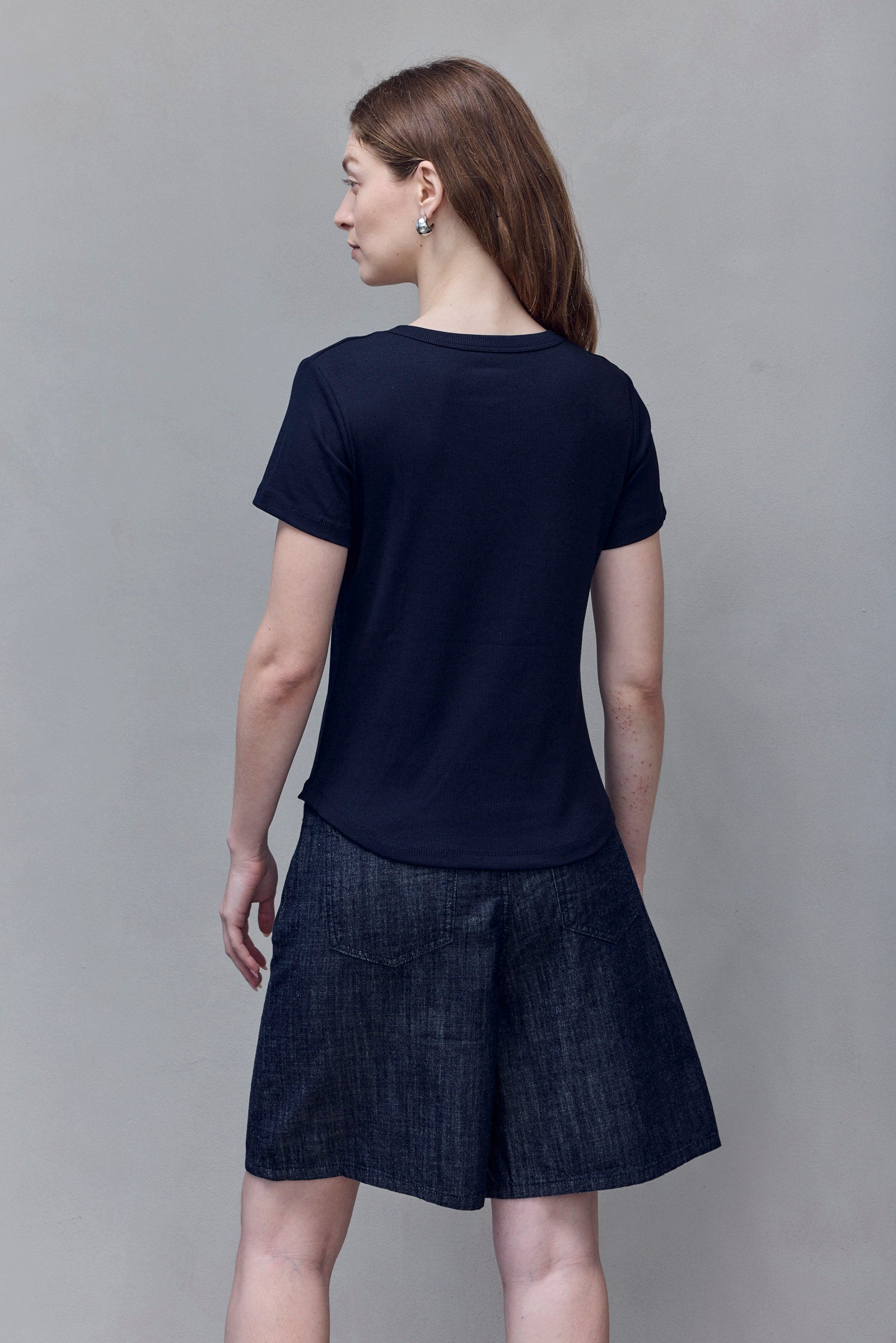 Navy Blue Square-Neck Tee