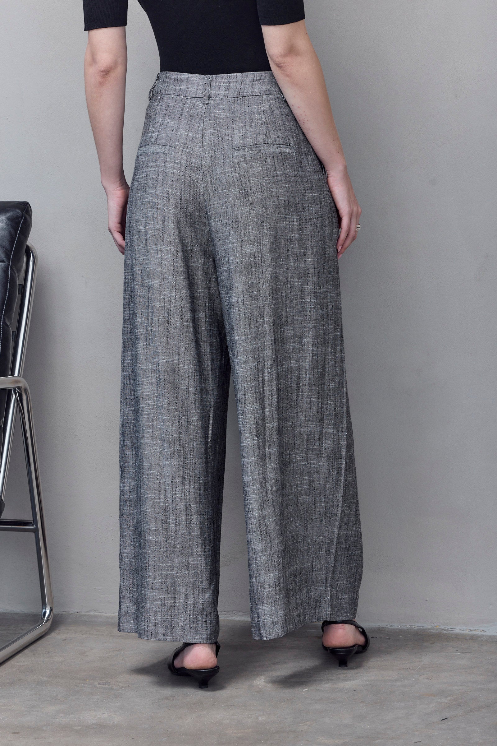 Light Grey  Wide-Leg Trousers