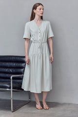 Light Button Maxi Dress