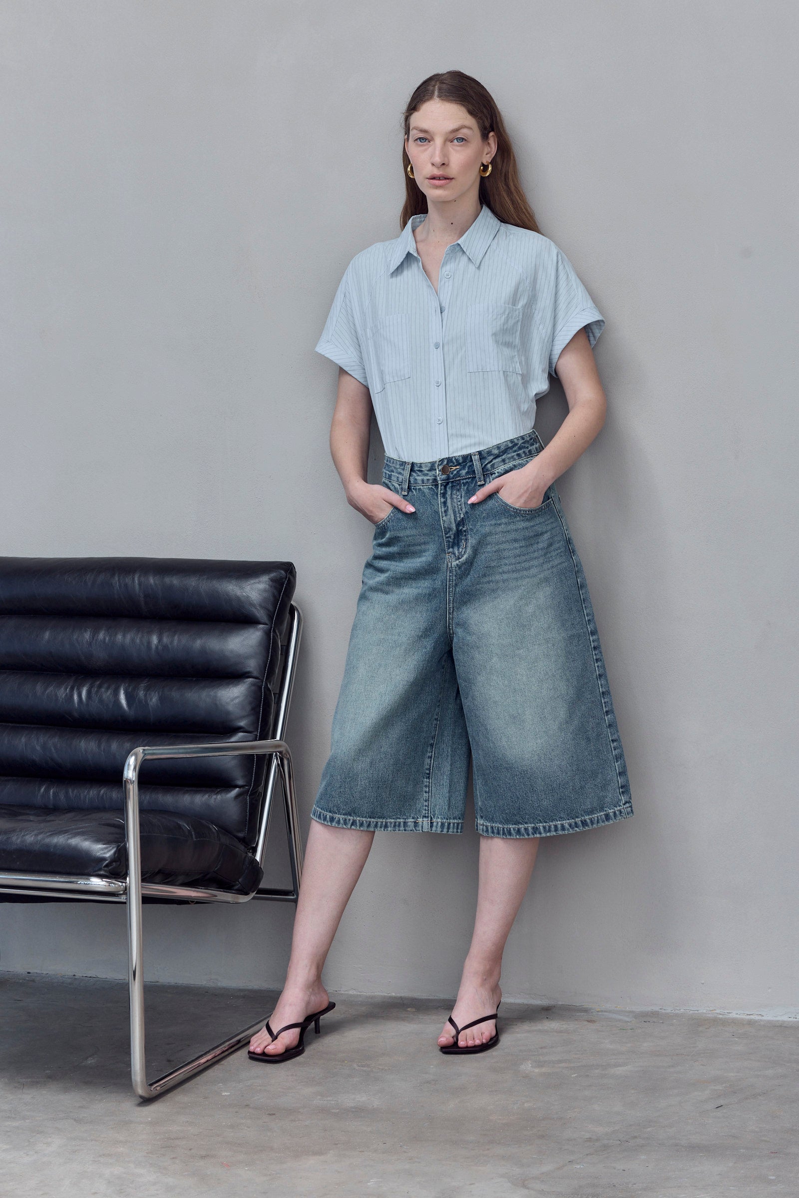 Mist Blue Pinstripe Shirt