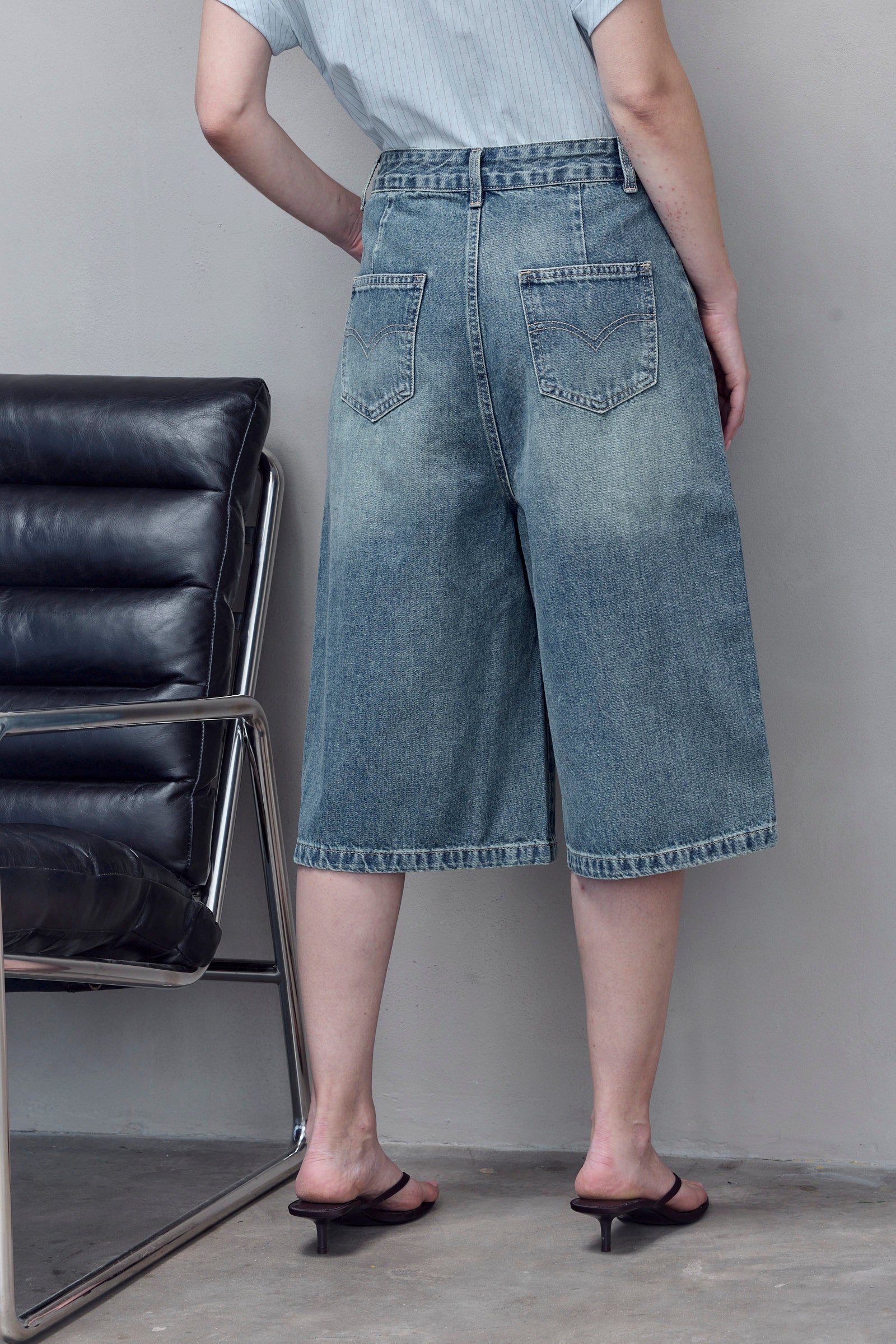 Vintage Wash Bermuda Denim