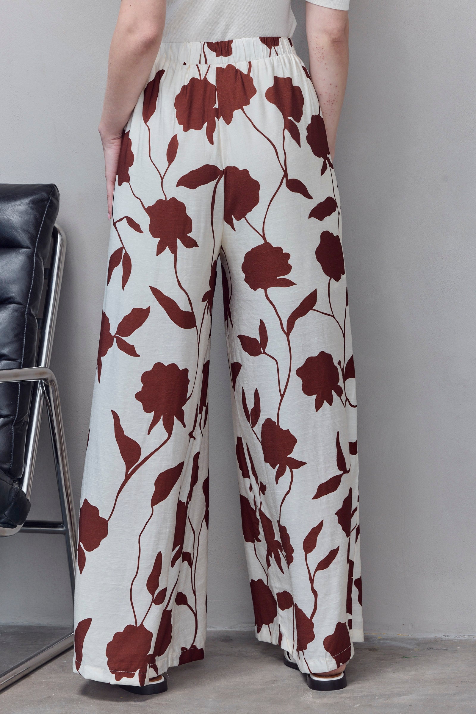 Clay Bloom Wide-Leg Pants
