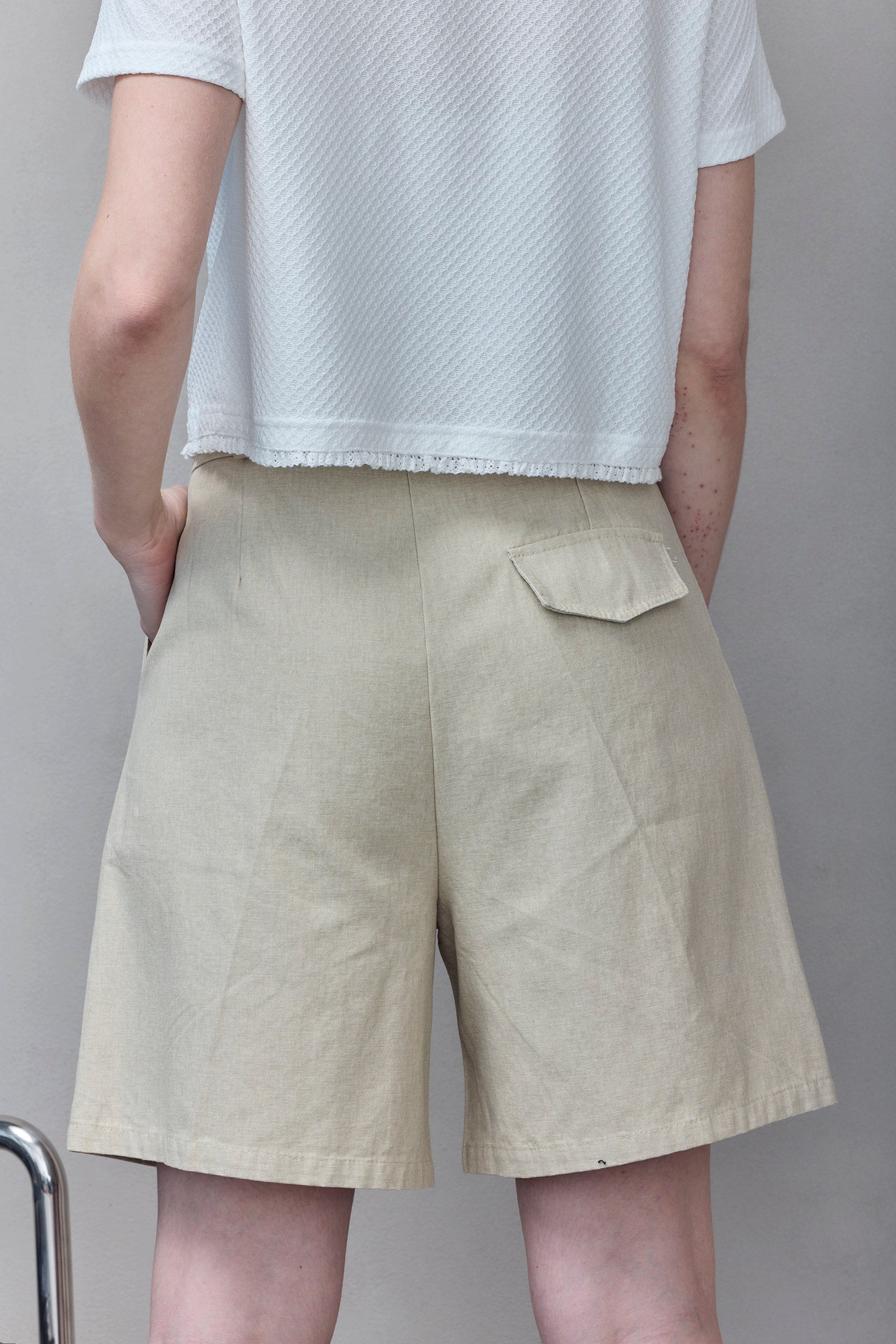 Soft Sage Tailored Shorts