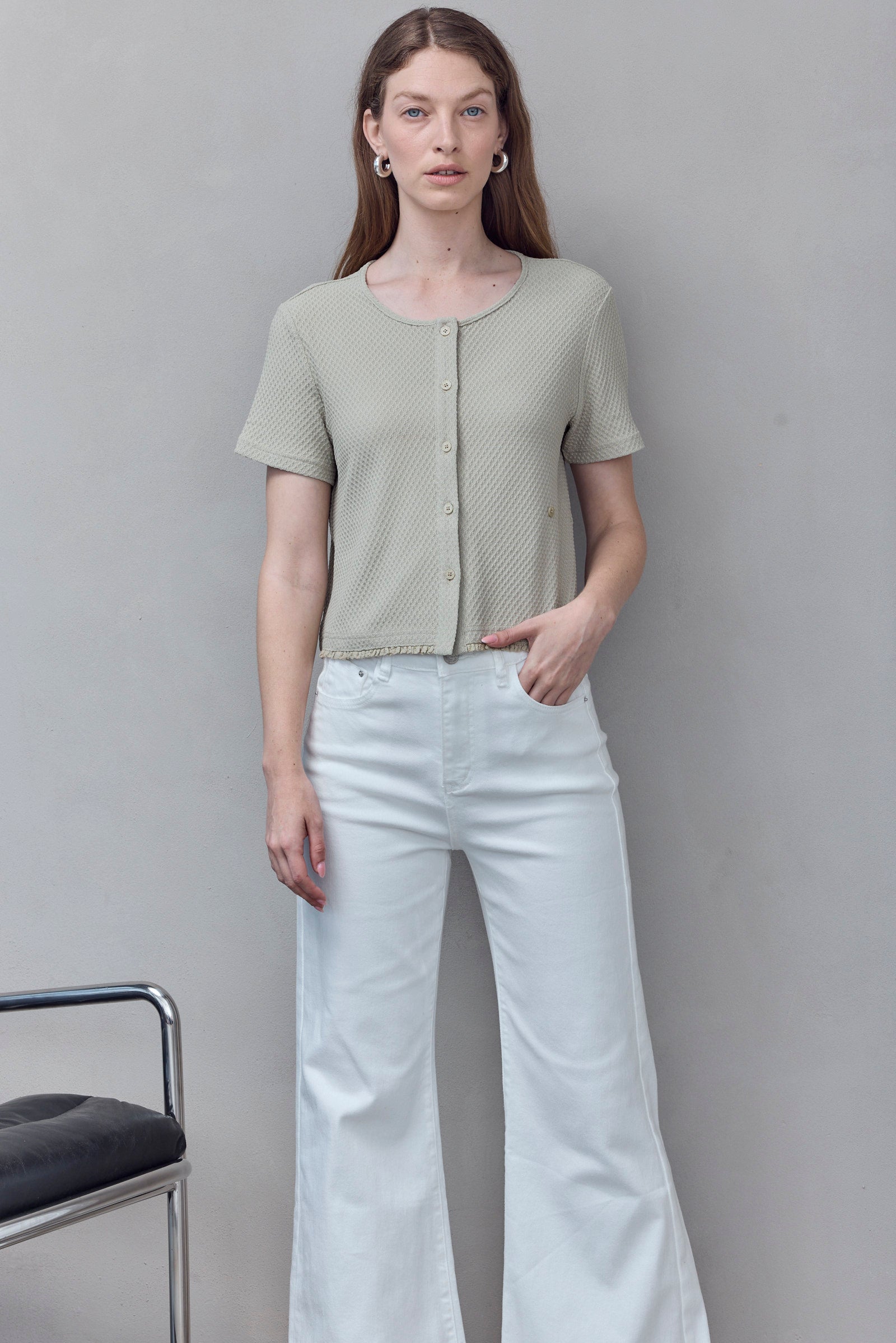 Soft Texture Sage Tee