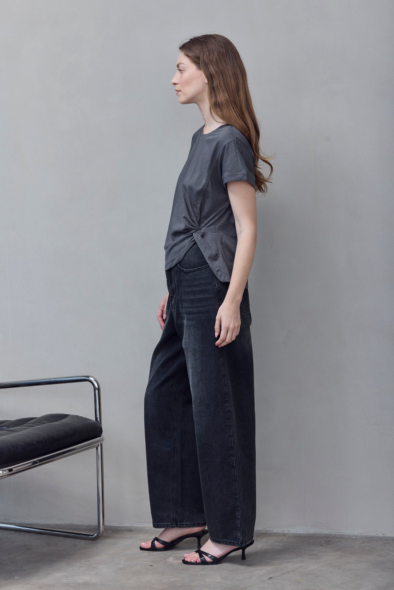 Black Wash Straight Jeans