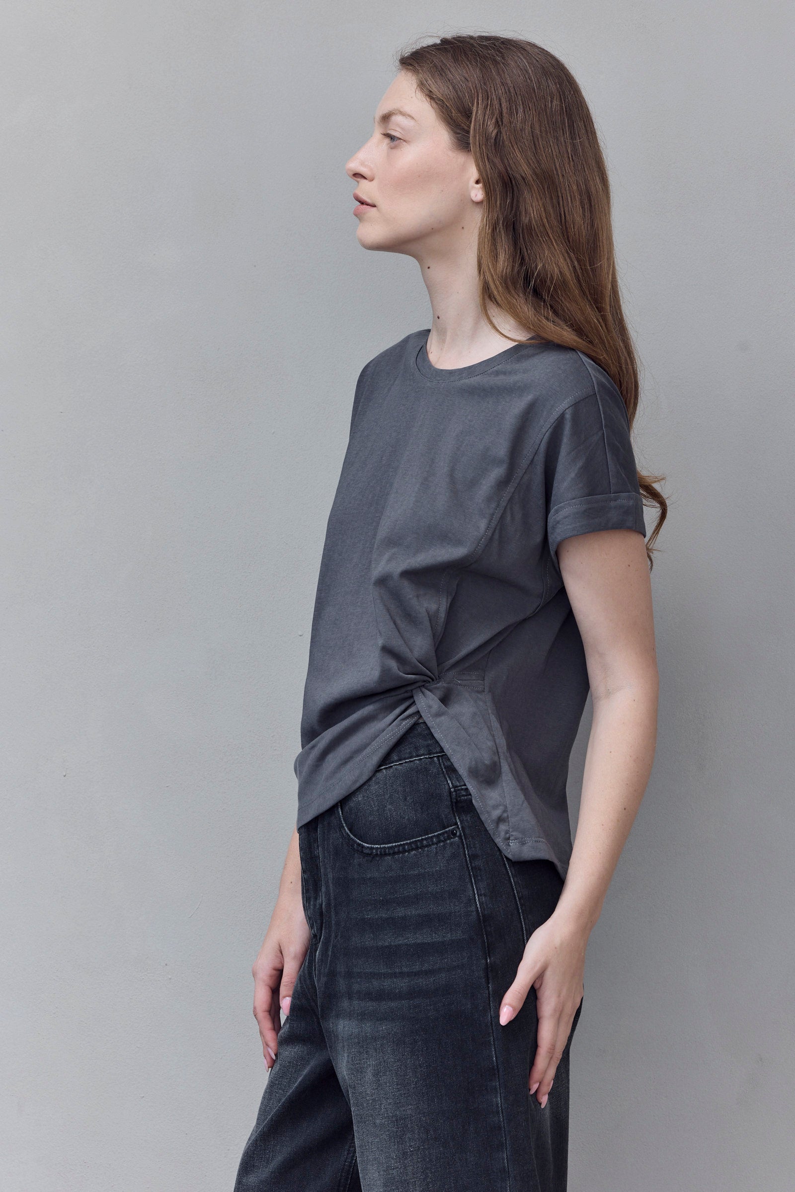 Charcoal Knot Detail Tee