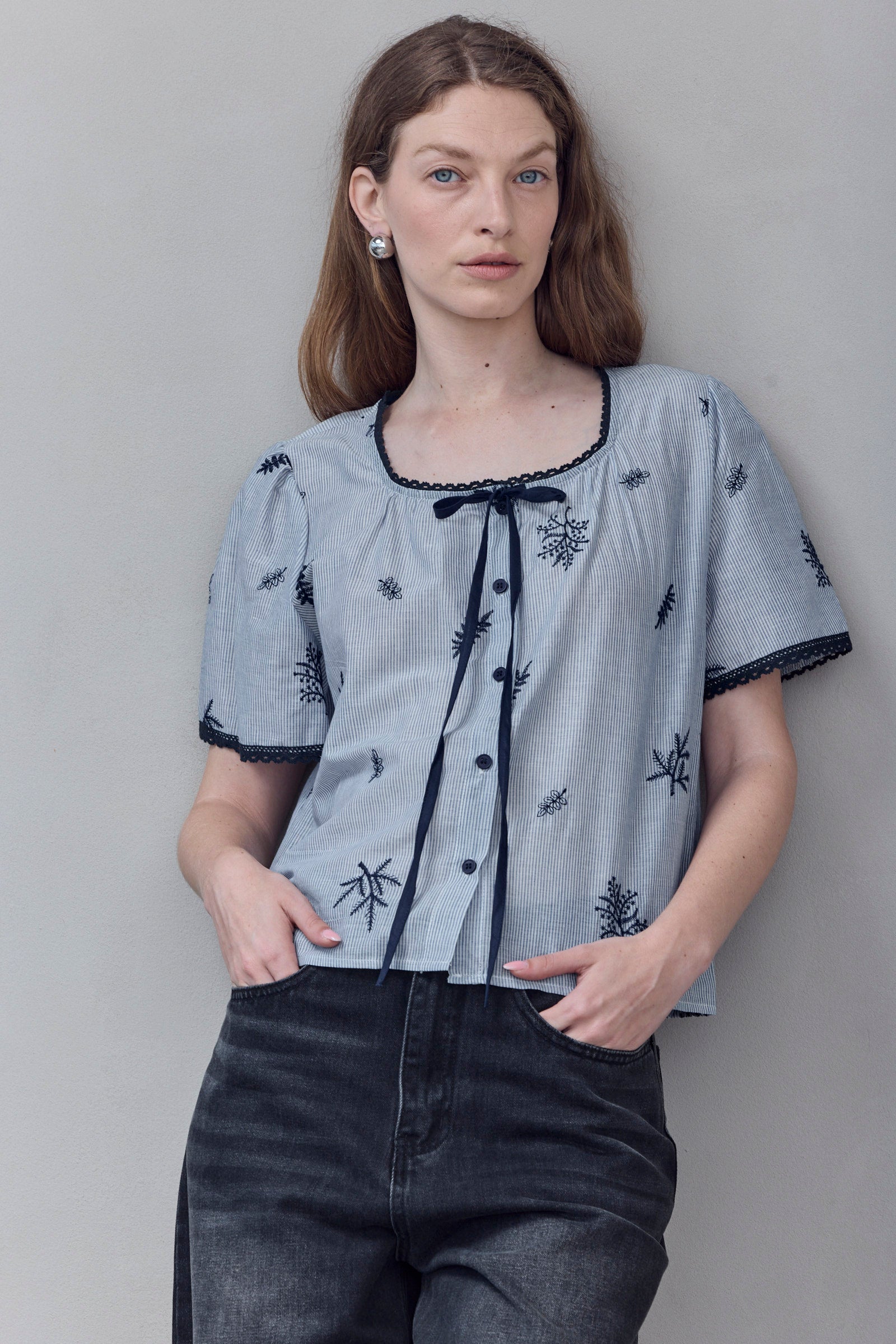 The Navy Stitch Blouse