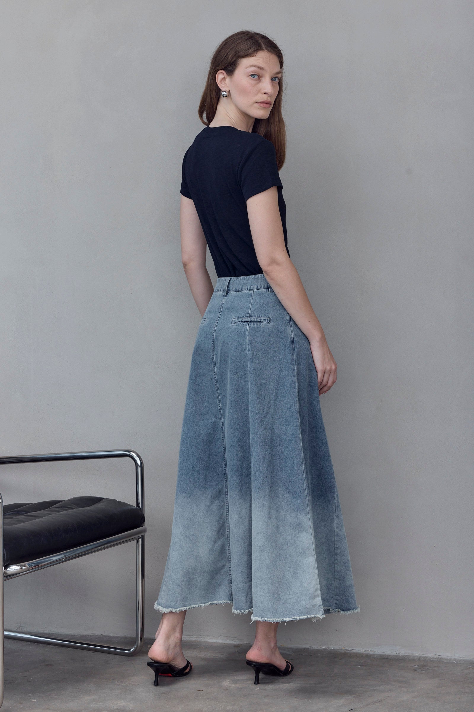 Coastal Fade A-Line Denim Skirt