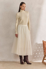 Chiffon Pleated Maxi Skirt