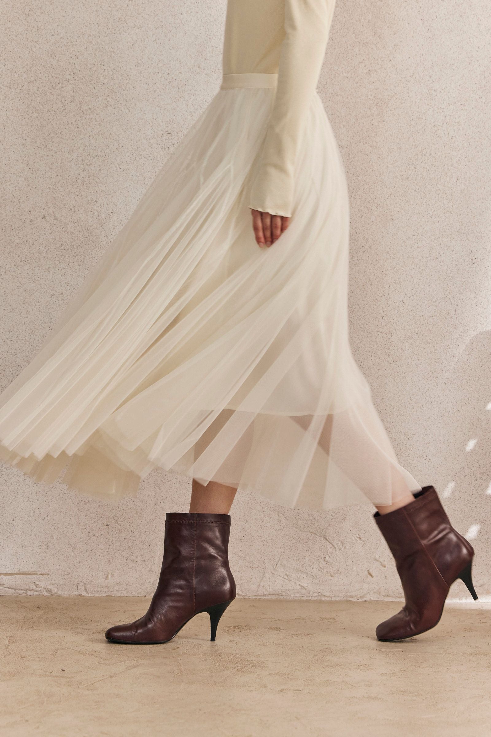 Chiffon Pleated Maxi Skirt