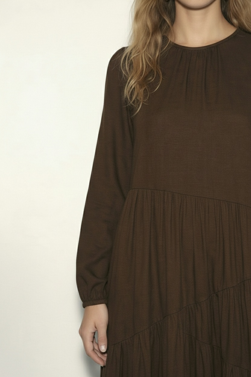 שמלת מקסי חומה