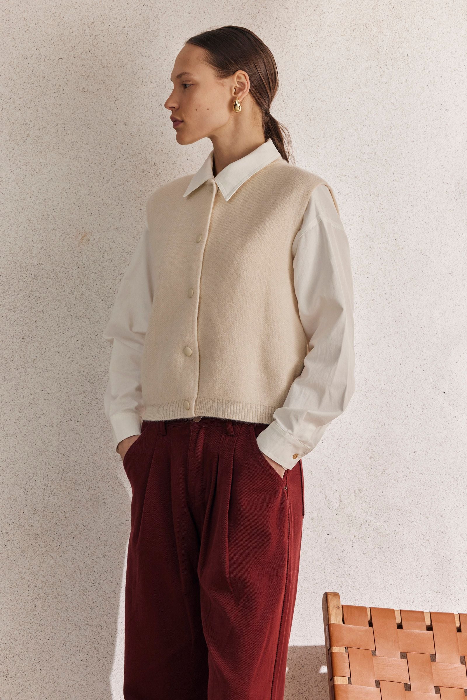 Cream Knit Vest