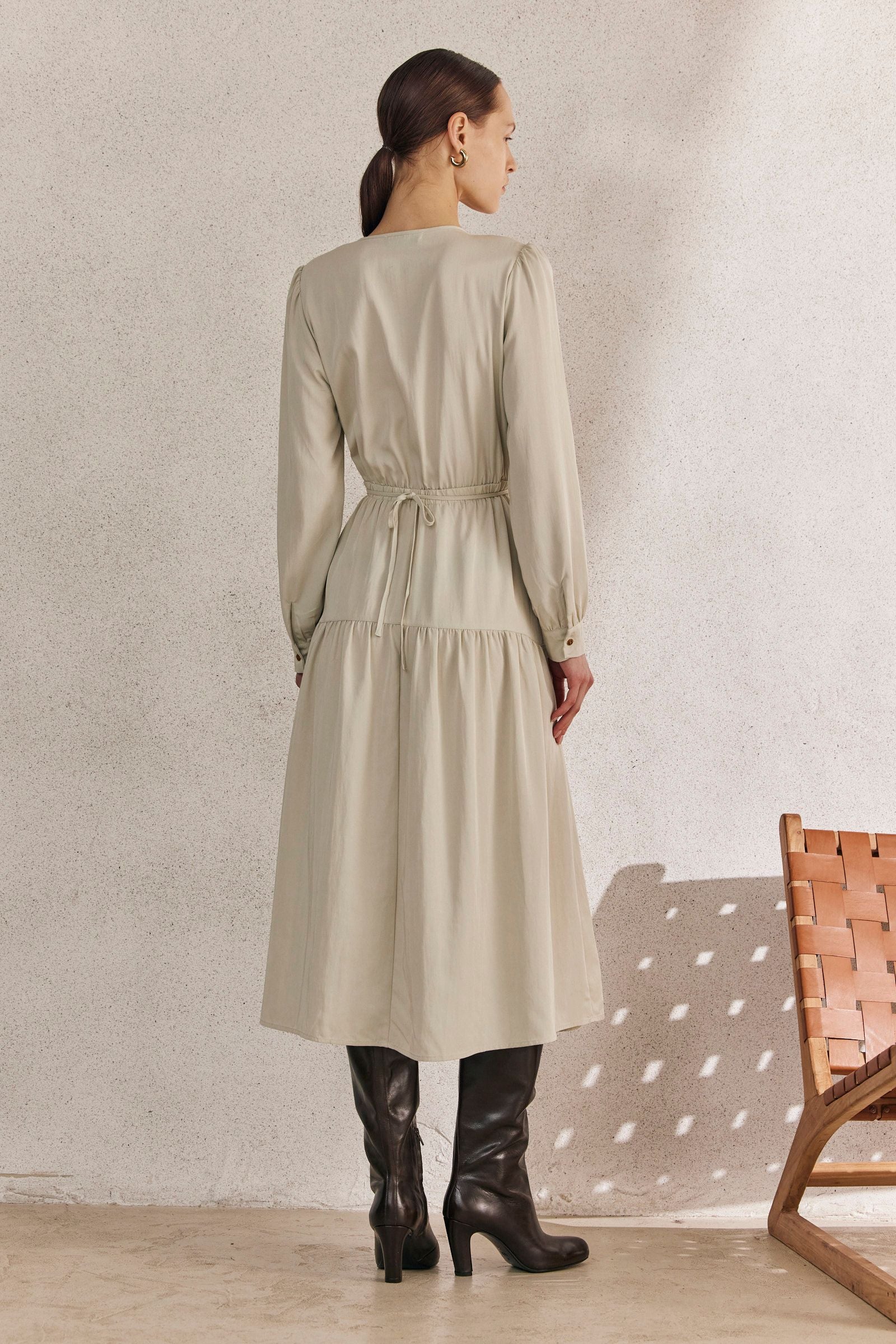 Light Button Maxi Dress